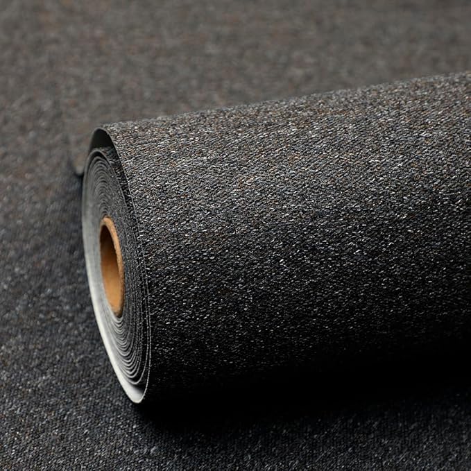 SHUFA Black Brown Cotton-Like Textured Grasscloth Wallpaper Matte Thick Real by Unknown