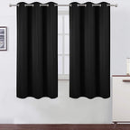 LEMOMO Blackout Curtains 42 x 63 inch/Black Curtains Set of 2 Panels/Thermal by Lemomo