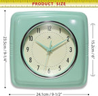 Infinity Instruments Square Retro Wall Clock, Pastel Green - Image 7