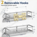 YASONIC Shower Caddy Adhesive, No Drill Bathroom Shower Organizers, - Image 6