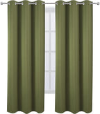 LEMOMO Blackout Curtains 38 x 84 inch/Olive Green Curtains Set of 2 - Image 2
