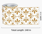 FLFK Wallpaper Border Gold and White Patterns Peel and Stick Wall Border Self - Image 2