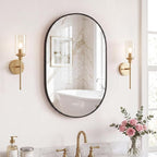 DUMOS 20" x 30" Oval Bathroom Mirror, Tempered Glass, Morden Vanity Mirror - Image 2