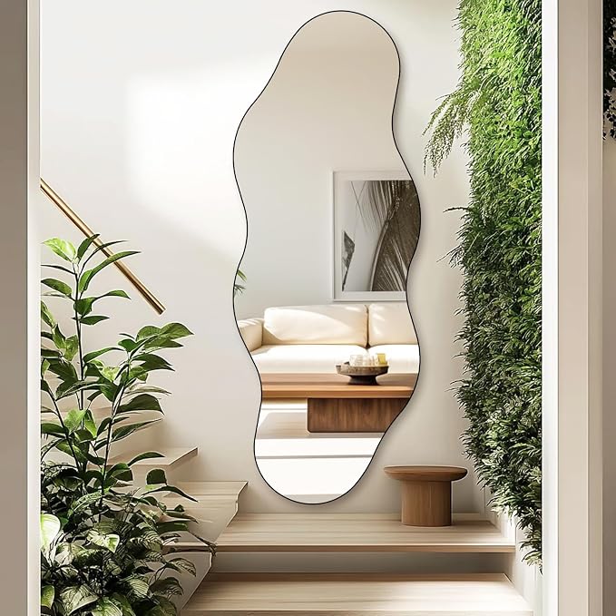 QDSSDECO Full Length Mirror 63"x24" Irregular Wall Mirror Cloud Frameless - Image 5