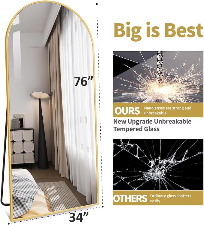 DMWOODFL Large Arched Full Length Mirror - Image 2