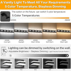 SOLFART 5 Lights Bathroom Light Fixtures Modern Bathroom Lights Over Mirror - Image 2