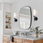 Black Bathroom Wall Sconces Set of 2, Modern Sconces Wall Lighting Vanity Lights - Image 2