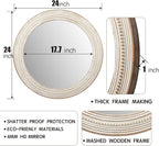 Reflinto 24 Inch Boho Wooden Round Mirrors - Image 5