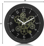 CLXEAST 15 Inch Real Moving Gear Wall Clock, Vintage Industrial Steampunk Metal - Image 10