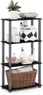 Furinno TURN-S-TUBE Storage Shelves, 4-Tier Book Shelf, Corner Shelf, Toolless by Furinno-FitsYourSpaceFitsYourBudget