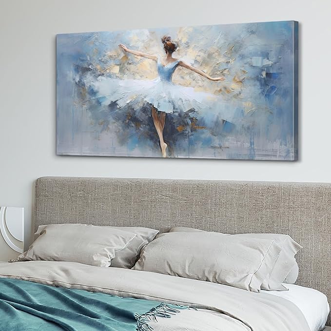 AIYISU Abstract Ballet Dancer Canvas Wall Art White Ballet Girl Dancer Wall - Image 3