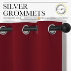 NICETOWN Christmas Burgundy Red Kitchen Blackout Curtain Panels, Thermal - Image 3