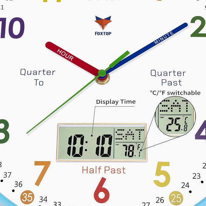 Foxtop Digital and Analog Learning Clock - Image 3