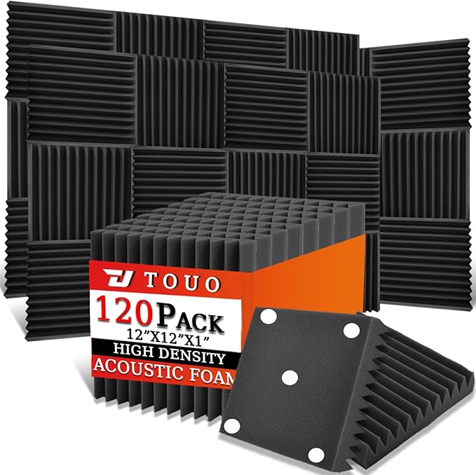 120 Pack Acoustic Panels – Sound Proof Foam Panels by TOUO