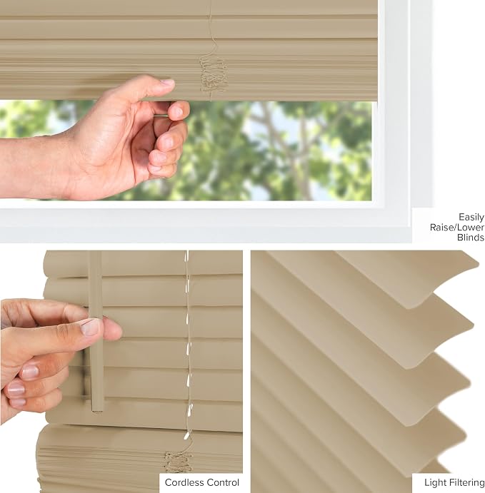 CHICOLOGY Mini Blinds for Indoor Windows – 22"W x 60"H, Cappuccino Horizontal - Image 6