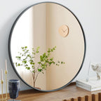 NEWBULIG Round Wall Mirror, 30 Inch Bathroom Mirrors by NEWBULIG