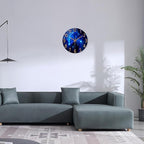 Big Wall Clock for Living Room Decor Blue Decorative Wall Clocks Battery - Image 3