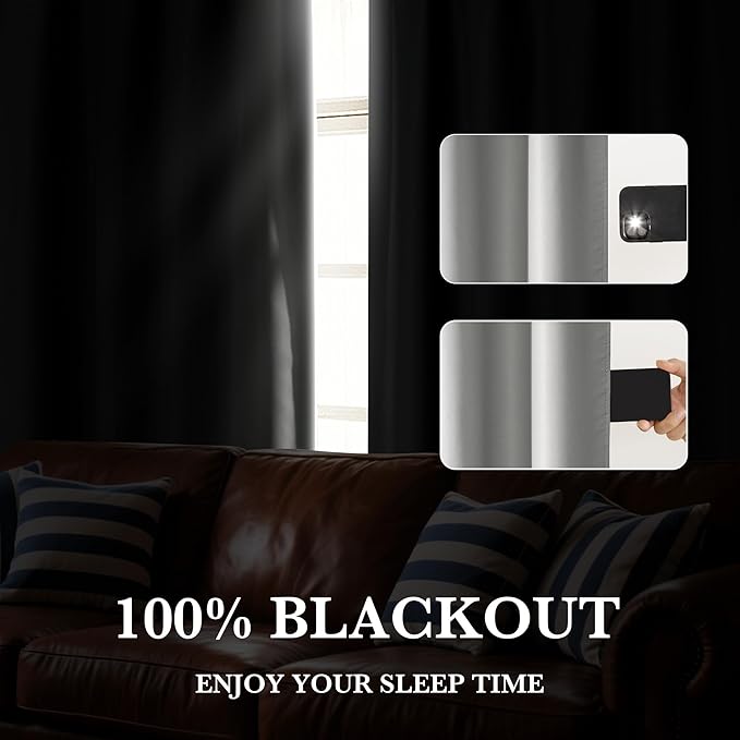 RYB HOME 100% Blackout Short Curtains - Image 4