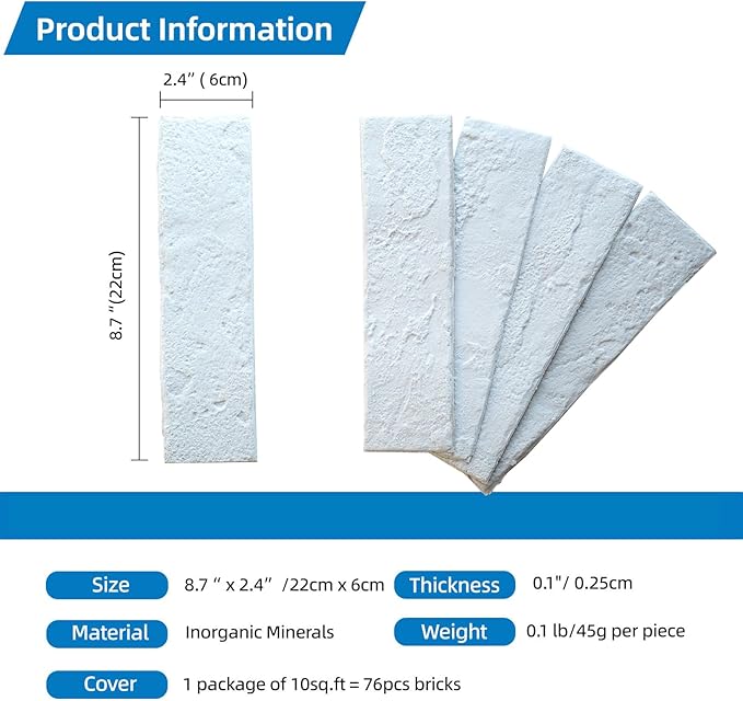 White Faux Brick Wall Tiles, 3D Thin Brick Veneers - Image 2