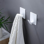 DELITON Adhesive Hooks for Hanging, 8 Pack White Wall/Towel Hooks for Bedroom - Image 3
