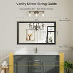 Briivue 50x30 Inch Black Bathroom Mirror - Image 2