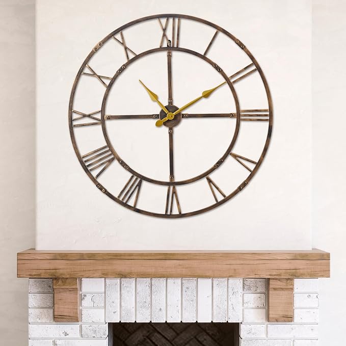 40 Inch Large Wall Clock for Living Room Decor – Easy-Assembly Silent by WallClockDecor