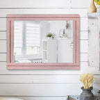 AAZZKANG Rectangle Mirror with Wood Framed Modern Farmhouse Hanging Wall - Image 5