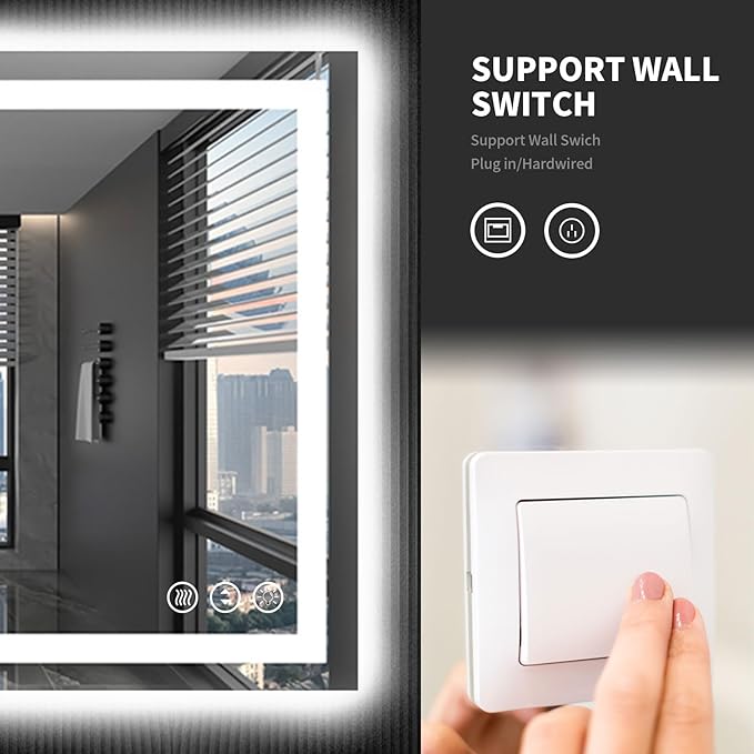 LOAAO 48X36 LED Bathroom Mirror - Image 5