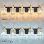 Black Gold Crystal Vanity Light Over Mirror 5 Lights Bathroom Wall Lighting - Image 7