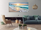 Baisuart S02275 Canvas Prints Wall Art Beach Sunset Ocean Waves Nature Pictures - Image 5