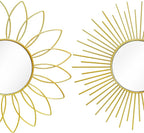 3 Pack Metal Mirrors for Wall Sunburst Wall Mirrors Home Décor Decorative - Image 2