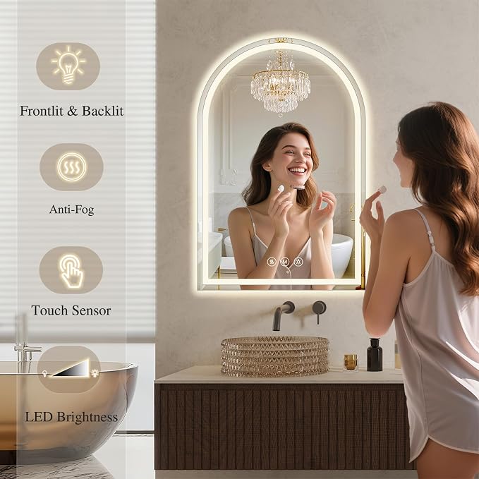 Arched LED Bathroom Mirrors - Image 6