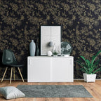Froluya Black and Gold Wallpaper Peel and Stick Wallpaper 17.7"x393.7" Vintage - Image 7