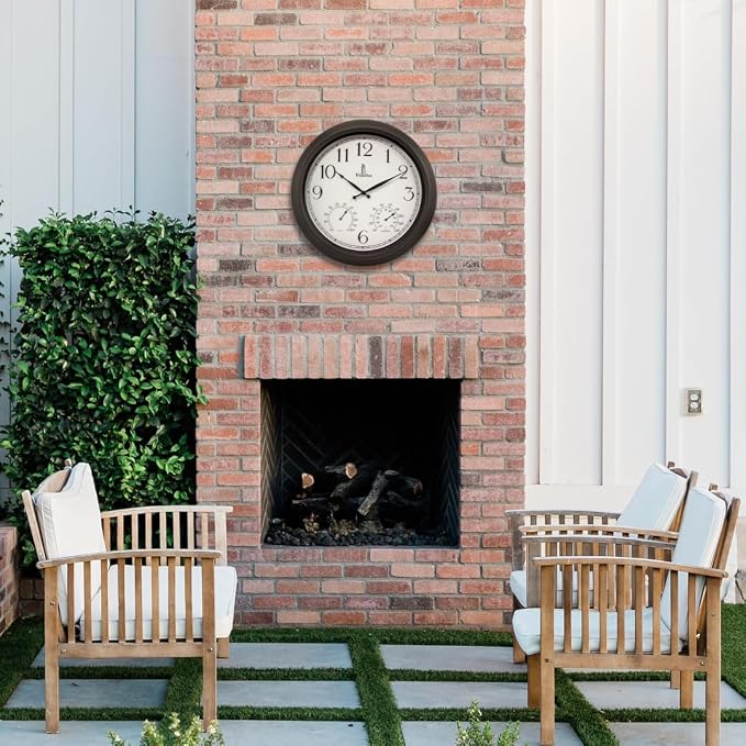18 inch Outdoor Clocks for Patio Large Waterproof - Image 7