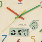 Foxtop Digital and Analog Kids Wall Clock 12 Inch Silent Non-Ticking Battery - Image 4