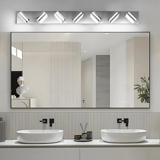 IZORRO LED Modern Bathroom Lights Fixtures, Chrome Acrylic Wall Lighting - Image 6