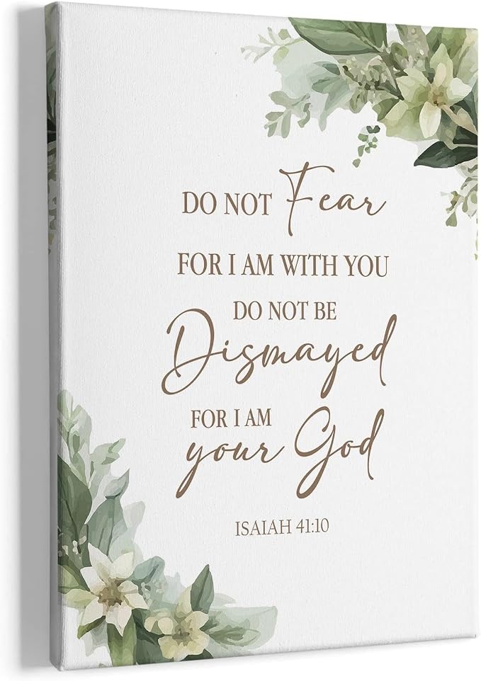 HIWX Christian Botanical Floral Wall Decor, Isaiah 41:10 Bible Verses Botanical by HIWX