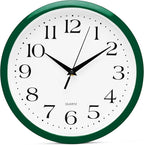 Bernhard Products Hunter Green Wall Clock Silent Non Ticking by BernhardProducts