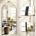 XRAMFY 78"x38" Arched Full Length Mirror Floor Mirrors - Image 5