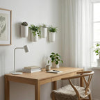 MyGift Set of 4 Mini Matte White Ceramic Indoor Wall Planter, 6 Inch - Image 3