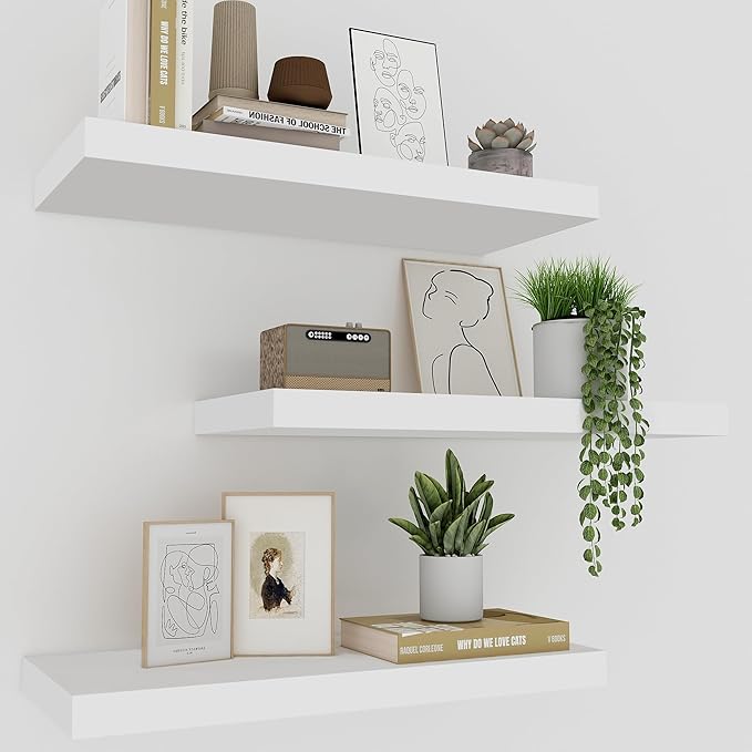 Upassion White Floating Shelves by Upassion