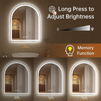 Arched LED Mirror for Bathroom 24"x30"- Frameless Lighted Bathroom Mirror - Image 3