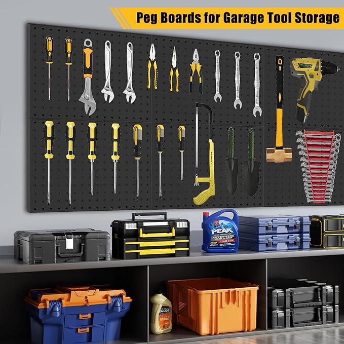PBHEPJ 8 Pcs Metal Pegboard Panels, Heavy Duty Peg Boards - Image 2