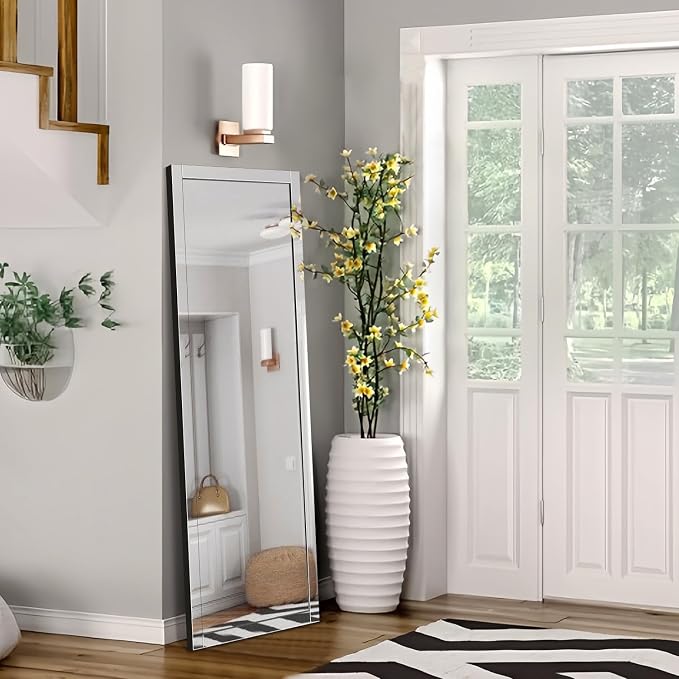 Syndra 65‘’x24‘’ Beveled Edge Full Length Mirror, Frameless Wall-Mounted & - Image 5