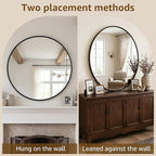 DUMOS 24 Inch Round Wall Mirror, Bathroom Mirror - Image 5