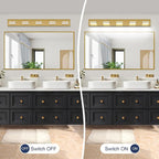 SineRise LED Modern Bathroom Vanity Light Fixtures, Brass Modern Acrylic - Image 7