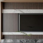 Yutianli PVC Slat Wall Panel Peel and Stick 118"x 15.7" Faux Wood Slat Panel - Image 5