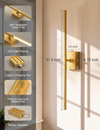 Battery Operated Wall Sconces Set of 2: 10000mAh Rechargeable Wall Lights - Image 5