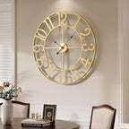 Cuspin Large Wall Clock for Living Room Decor, 30 Inch Gold Wall Clock - Image 3