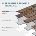 COMSTICKC 3D Brown Faux Brick Wall Panel Peel and Stick Wall Covering, Not Real - Image 4
